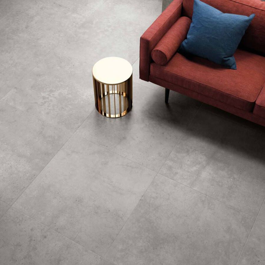 Flaviker Hyper Silver vloertegel beton look 40x80 cm grijs mat