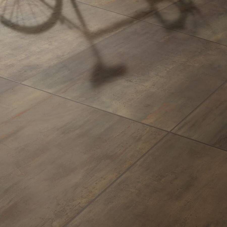 Flaviker Rebel Vloertegel | 80x80 cm | Gerectificeerd | Metallook | Mat Bruin