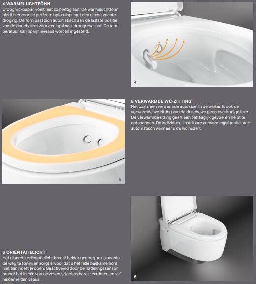 Geberit AquaClean Sela toiletsysteem wandcloset met bidetfunctie inlcusief zitting alpien wit