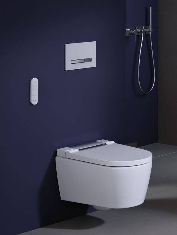 Geberit AquaClean Sela toiletsysteem wandcloset met bidetfunctie inlcusief zitting glans chroom