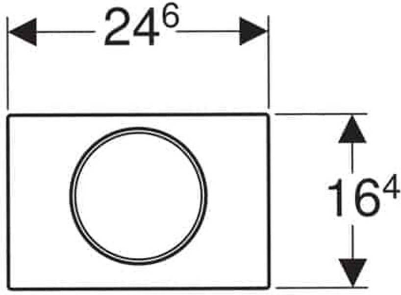 Geberit Sigma 10 bedieningsplaat kunststof zwart mat met chroom glanzend ring