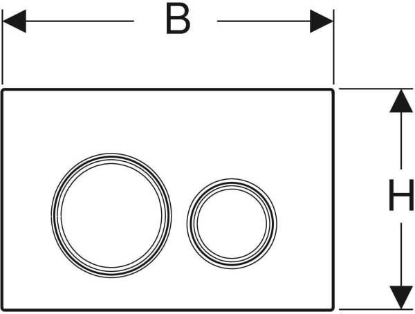 Geberit Sigma 21 bedieningsplaat 2 toets spoeling glansverschroomde ringen zandgrijs