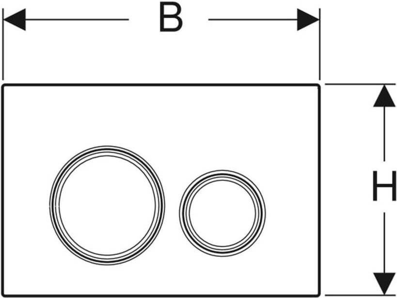 Geberit Sigma 21 bedieningsplaat 2 toets spoeling zwartchroom ringen wit glans