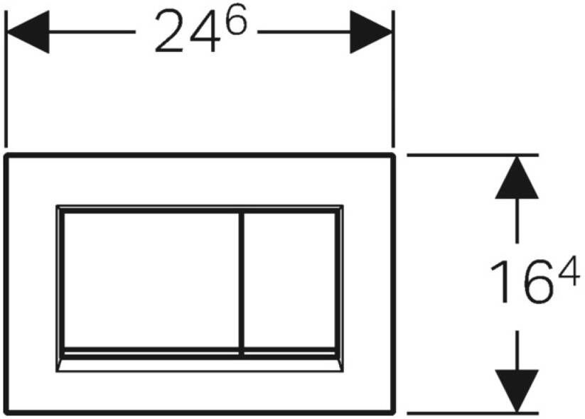 Geberit Sigma 30 bedieningsplaat 2 toets spoeling zwart glans met chroom glanzend designstrook