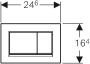 Geberit Sigma30 bedieningspaneel 2 knops 24 6 x 16 4 x 1 cm plaat zwart knoppen zwart ringen glans chroomkleurig - Thumbnail 3