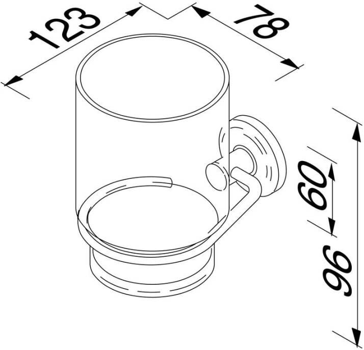 Geesa Glashouder Luna | Met glas | Chroom