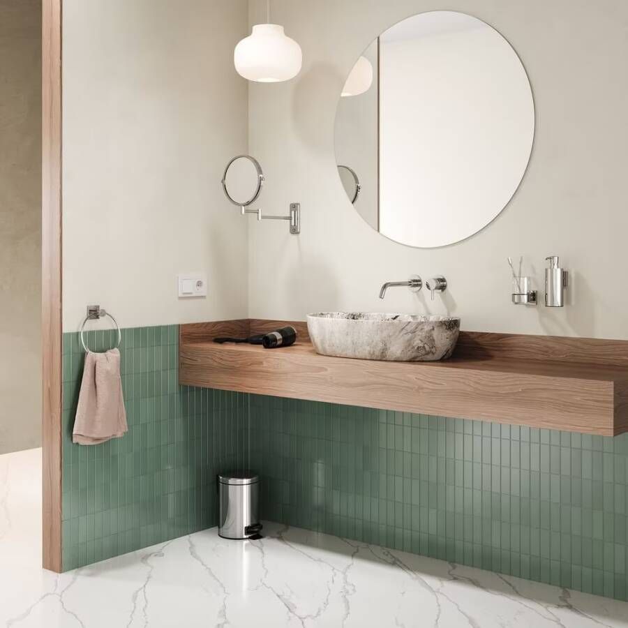 Geesa Glashouder Nelio | Met glas | Chroom