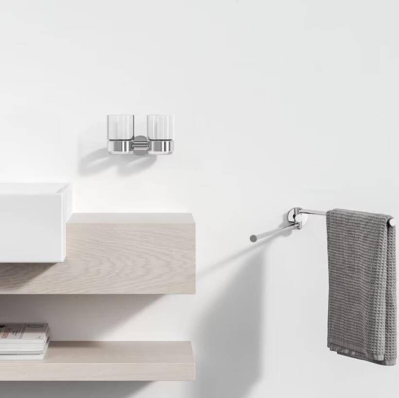 Geesa Glashouder Nemox | Met glas dubbel | Chroom