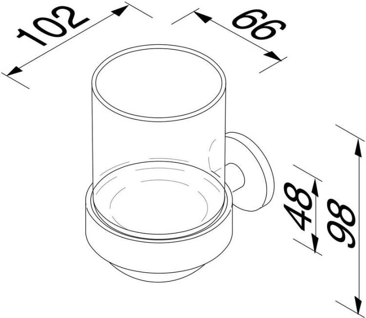 Geesa Glashouder Nemox | Met glas | RVS geborsteld