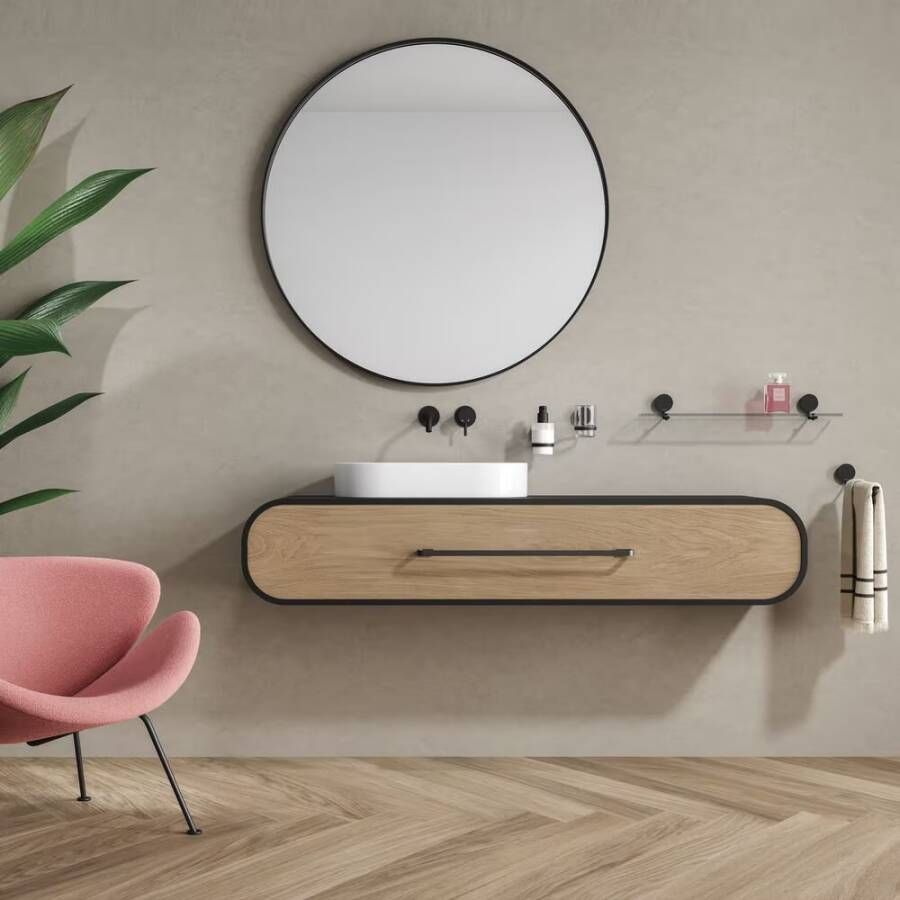 Geesa Glashouder Opal | Met glas | Zwart