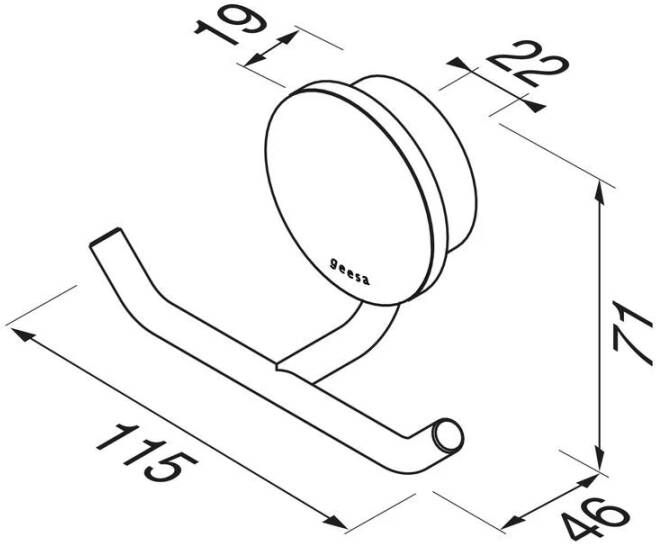 Geesa Handdoekhaak Opal | Dubbel haaks | Zwart