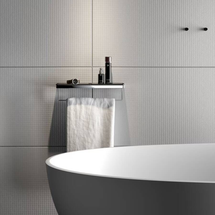 Geesa Handdoekrek Frame | 40 cm | Met plateau | Zwart-Chroom