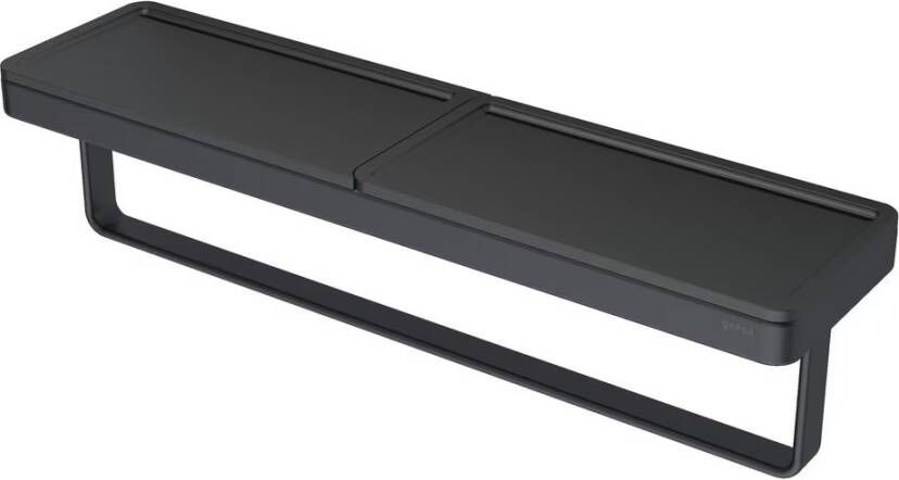 Geesa Handdoekrek Frame | 40 cm | Met plateau | Zwart-Zwart