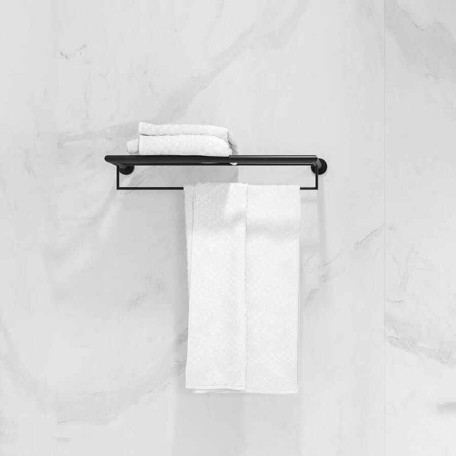 Geesa Handdoekrek Nemox | 60 cm | Met plateau | Zwart