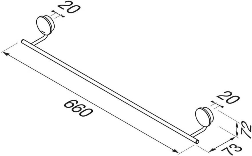 Geesa Handdoekrek Opal | 60 cm | Zwart