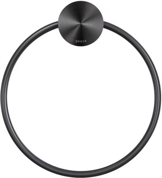 Geesa Handdoekring Opal | Zwart metaal geborsteld