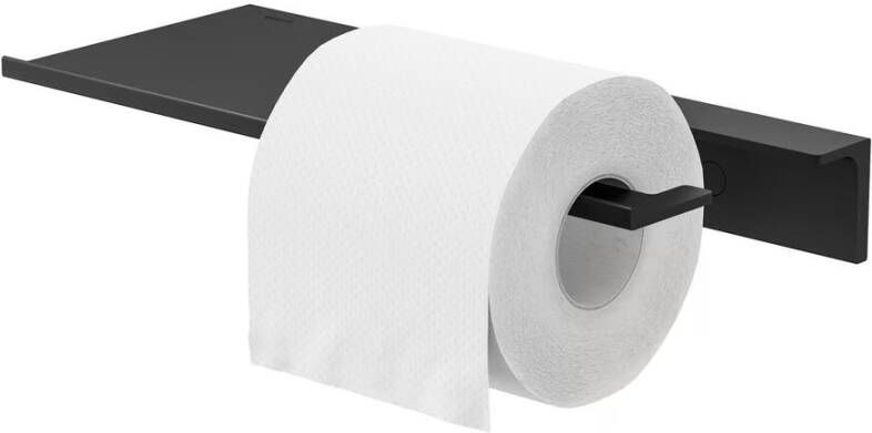 Geesa Planchet Leev | 28 cm | Met toiletrolhouder zonder klep | Zwart