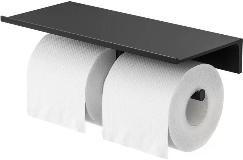 Geesa Planchet Leev | 28 cm | Met toiletrolhouder zonder klep | Zwart