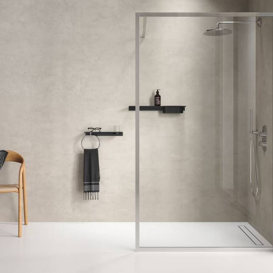 Geesa Planchet Leev | 60 cm | Met douchemand 23 cm | Zwart