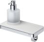 Geesa Planchet zeepdispenser Frame | 200 ml | Met handdoekhaak | Wit-Chroom - Thumbnail 2
