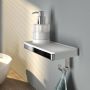 Geesa Planchet zeepdispenser Frame | 200 ml | Met handdoekhaak | Wit-Chroom - Thumbnail 3