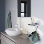 Geesa Planchet zeepdispenser Frame | 200 ml | Met handdoekhaak | Wit-Chroom - Thumbnail 4