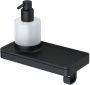 Geesa Planchet zeepdispenser Frame | 200 ml | Met handdoekhaak | Zwart - Thumbnail 2