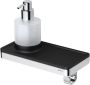 Geesa Planchet zeepdispenser Frame | 200 ml | Met handdoekhaak | Zwart-Chroom - Thumbnail 2