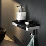 Geesa Planchet zeepdispenser Frame | 200 ml | Met handdoekhaak | Zwart-Chroom - Thumbnail 3