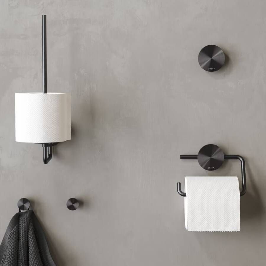 Geesa Reserverolhouder Opal | Zwart metaal geborsteld