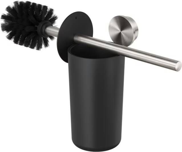 Geesa Toiletaccessorieset Opal | Toiletborstel met houder Toiletrolhouder met klep Handdoekhaak | RVS geborsteld