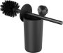 Geesa Toiletaccessorieset Opal | Toiletborstel met houder Toiletrolhouder met klep Handdoekhaak | Zwart metaal geborsteld - Thumbnail 3