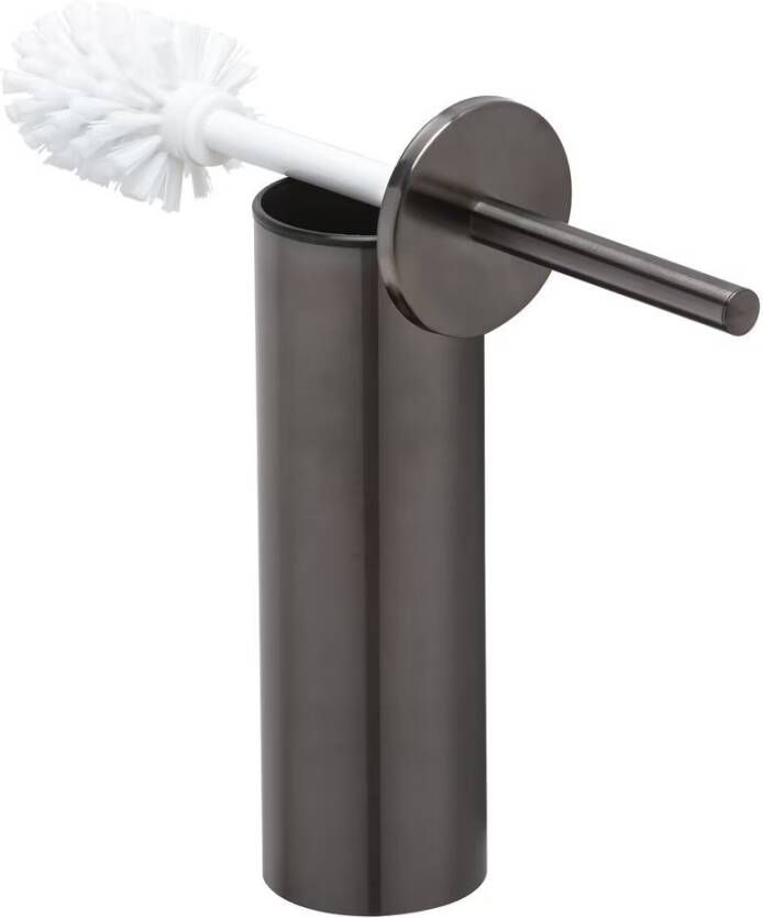Geesa Toiletborstel Nemox | Met houder | Zwart metaal geborsteld