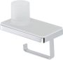 Geesa Toiletrolhouder Frame | Met planchet en LED lichthouder | Wit-Chroom - Thumbnail 2