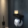 Geesa Toiletrolhouder Frame | Met planchet en LED lichthouder | Zwart - Thumbnail 3