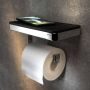 Geesa Toiletrolhouder Frame | Met planchet | Zwart - Thumbnail 3