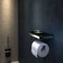 Geesa Toiletrolhouder Frame | Met planchet | Zwart - Thumbnail 4