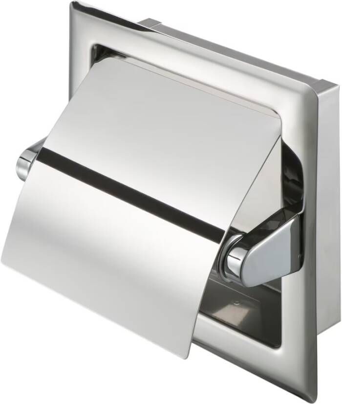 Geesa Toiletrolhouder Hotel | Met klep inbouw | Chroom