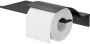 Geesa Toiletrolhouder Leev | Met planchet en klep | Zwart - Thumbnail 2