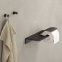 Geesa Toiletrolhouder Leev | Met planchet en klep | Zwart - Thumbnail 3