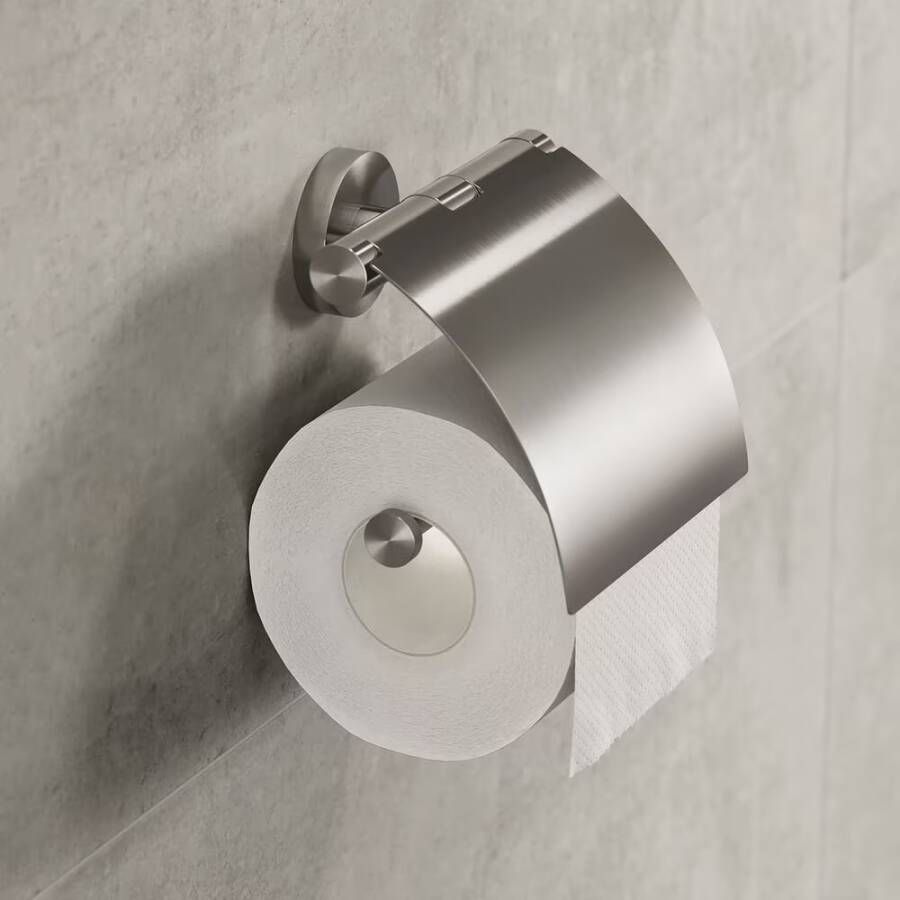Geesa Toiletrolhouder Nemox | Met klep | RVS geborsteld