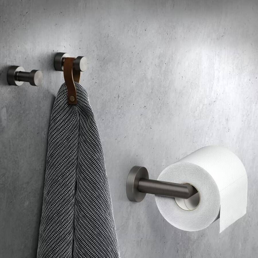 Geesa Toiletrolhouder Nemox | Zwart metaal geborsteld