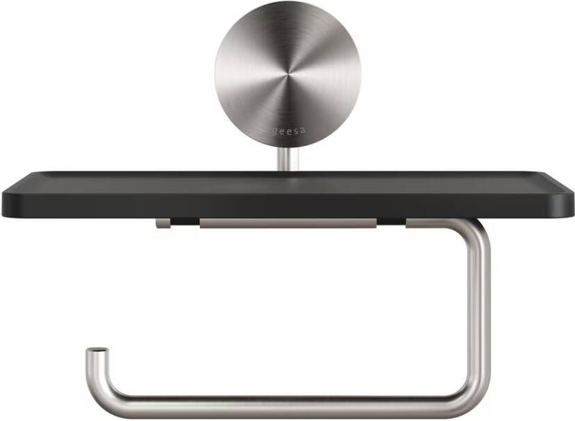 Geesa Toiletrolhouder Opal | Met planchet | RVS geborsteld