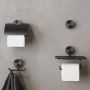 Geesa Toiletrolhouder Opal | Met planchet | Zwart metaal geborsteld - Thumbnail 3