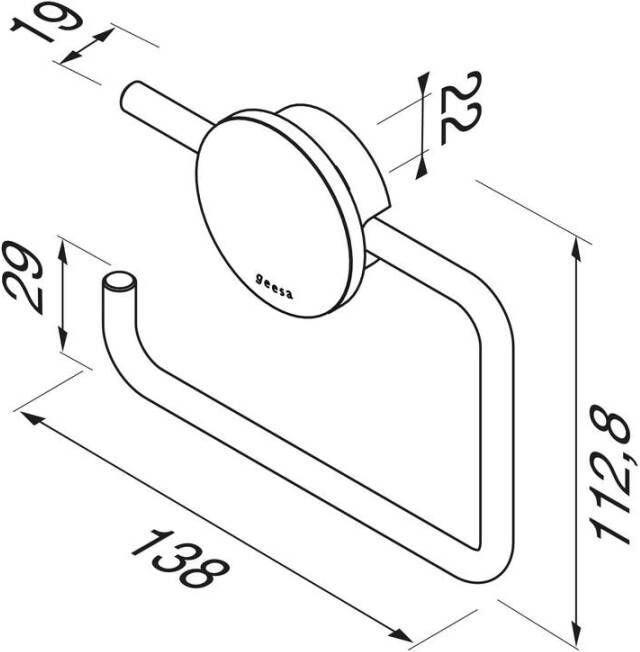Geesa Toiletrolhouder Opal | Zonder klep | Zwart