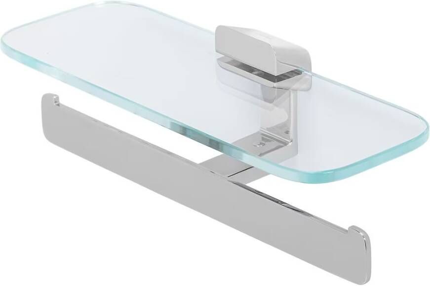 Geesa Toiletrolhouder Shift | Dubbel | Met planchet | Chroom-Transparant
