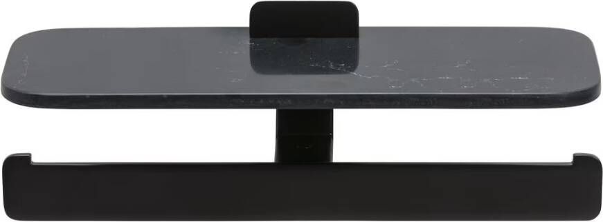 Geesa Toiletrolhouder Shift | Dubbel | Met planchet | Zwart-Matzwarte marmerlook
