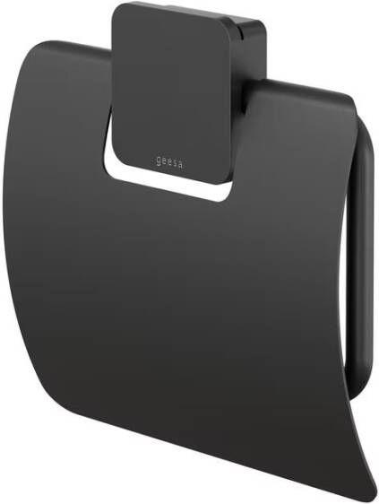 Geesa Toiletrolhouder Topaz | Met klep | Zwart