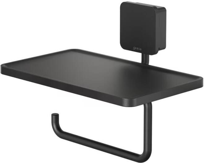 Geesa Toiletrolhouder Topaz | Met planchet | Zwart