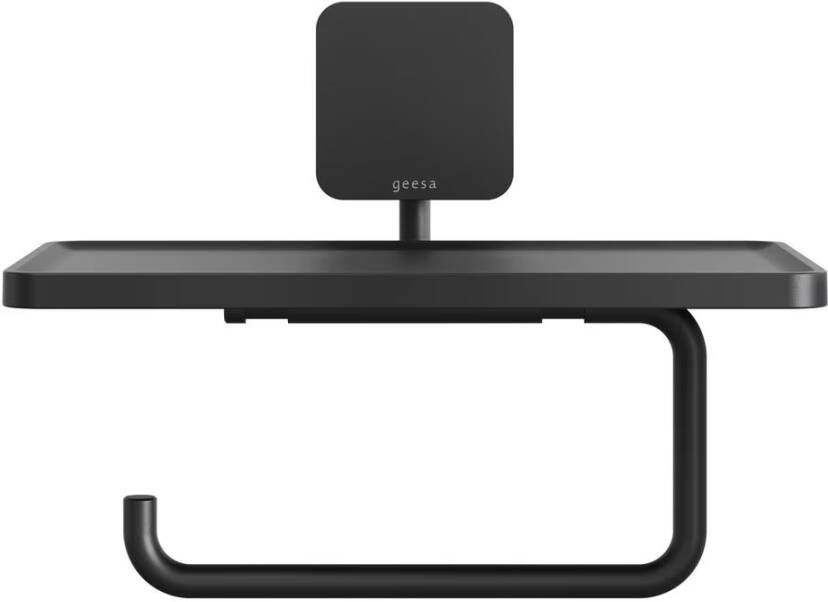 Geesa Toiletrolhouder Topaz | Met planchet | Zwart